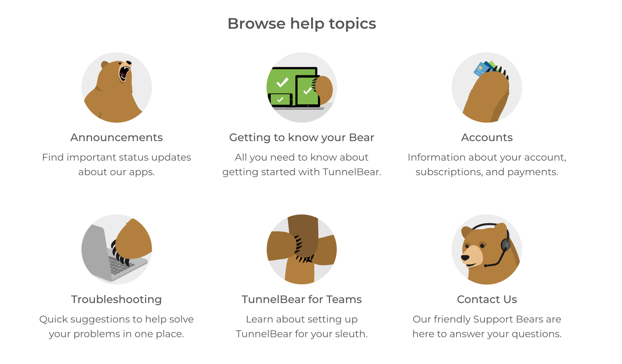TunnelBear customer support
